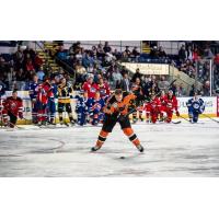 Greg Carey of the Lehigh Valley Phantoms in the Hardest Shot competition