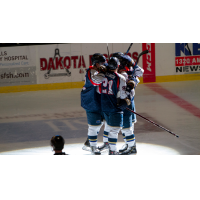 Sioux Falls Stampede celebrate a win against the Lincoln Stars