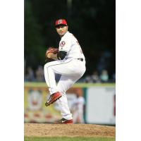 Pitcher Fabian Roman with the Billings Mustangs