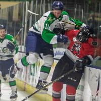 Maine Mariners forward Dillan Fox vs. the Adirondack Thunder