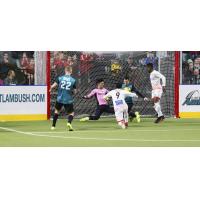 St. Louis Ambush and Kansas City Comets battle in front of the net