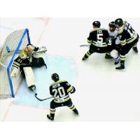 Wheeling Nailers goaltender Jordan Ruby and his defense stop the Reading Royals