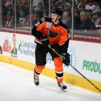 Defenseman Samuel Morin with the Lehigh Valley Phantoms