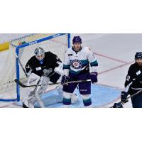 Orlando Solar Bears forward Trevor Olson vs. the Jacksonville IceMen