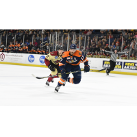 Greenville Swamp Rabbits forward Austen Brassard races the Atlanta Gladiators up the ice