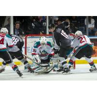 Kelowna Rockets goaltender Roman Basran against the Vancouver Giants