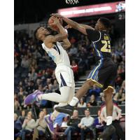 Halifax Hurricanes go up for a shot against the Saint John Riptide