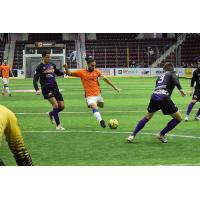 Mississauga MetroStars' Mo Babouli gets ready to strike against the Harrisburg Heat