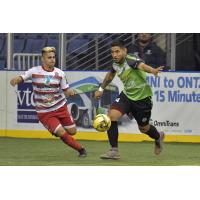 Ontario Fury midfielder Andy Reyes targets a loose ball vs. the El Paso Coyotes