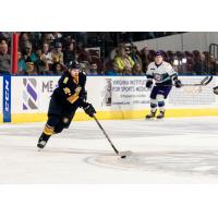 Norfolk Admirals forward Kelly Klima handles the puck against the Orlando Solar Bears