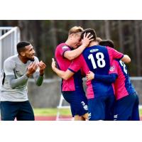 Tormenta FC celebrates a goal against the Tampa Bay Rowdies