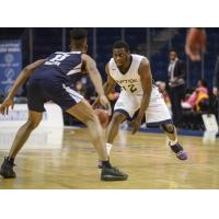 Halifax Hurricanes power forward Tyrone Watson defends against the Saint John Riptide