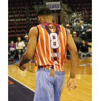 George King of the Northern Arizona Suns in his Rodeo Clowns jersey