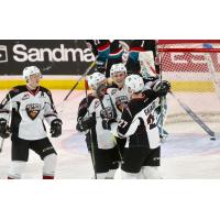 The Vancouver Giants celebrate a Nic Draffin goal vs. the Kelowna Rockets