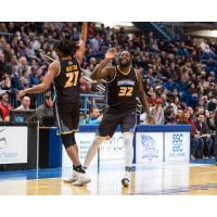 Saint John Riptide celebrate against the Moncton Magic
