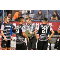 Ontario Fury head coach Jimmy Nordberg addresses the team