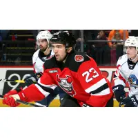 Binghamton Devils right wing Sam Kurker vs. the Springfield Thunderbirds
