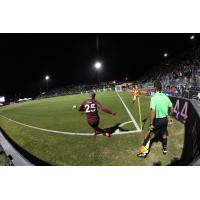 Sacramento Republic FC midfielder Ray Saari with the corner against Real Monarchs SLC