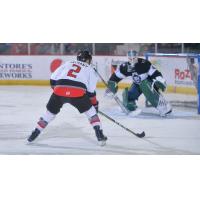 Adirondack Thunder forward Matt Salhany faces the Reading Royals