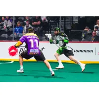 Saskatchewan Rush forward Ben McIntosh attacks the San Diego Seals