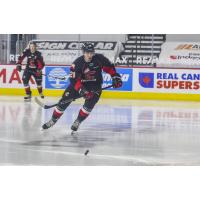 Blake Eastman of the Prince George Cougars vs. the Kamloops Blazers