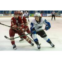 Saint John Sea Dogs centre Ryan Francis (right) vs. the Acadie-Bathurst Titan
