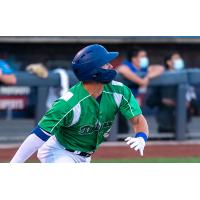 Michael Busch of the Tulsa Drillers hit a solo home run in the first