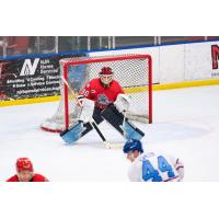 New Jersey Titans goaltender Christian Stoever vs. the Maine Nordiques
