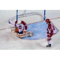 Allen Americans goaltender Francis Marotte makes a save