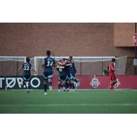 Chattanooga FC reacts after a goal against Toronto FC II