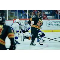 Vancouver Giants right wing Tyler Thorpe shoots vs. the Victoria Royals