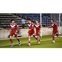 Chicago Fire FC II celebrates Bryce Richards' goal