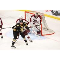 Peterborough Petes defenceman Carson Cameron and goaltender Easton Rye