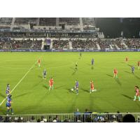North Carolina Courage with possession against the Kansas City Current