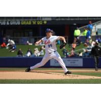Syracuse Mets' Blade Tidwell on the mound