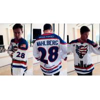 Mark Wahlberg in the Tunnel to Towers Foundation Themed NM Ice Wolves Jersey
