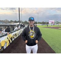 Pitcher Kai Taylor with the Bismarck Larks