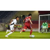 Chicago Fire FC II midfielder Dylan Borso eyes the goal against Crown Legacy FC