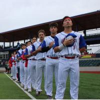 Green Bay Rockers lineup during the National Anthem