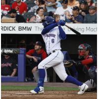 Gilberto Celestino of the Syracuse Mets at bat