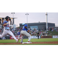 Tulsa Drillers first baseman Kendall Simmons handles a throw