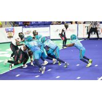 Massachusetts Pirates' Kenji Bahar on the quarterback sneak