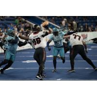 Massachusetts Pirates pass rush vs. the Iowa Barnstormers