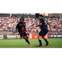 South Georgia Tormenta FC forward Jonathan Nyandjo reacts after his goal